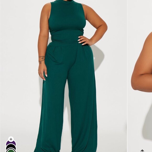 SHEIN Endless Moment Pant Set Hunter Green Size 1X – New in Package - Picture 1 of 5